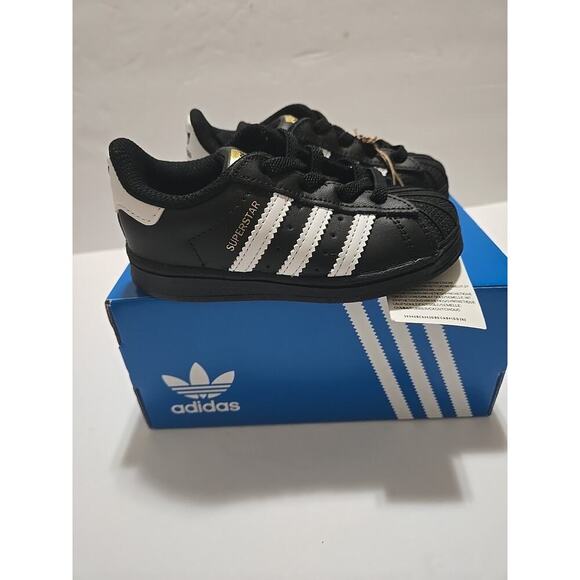 SUPERSTAR EL I ADIDAS Black/White/Black EF5396-SIZE 6K - Picture 11 of 12